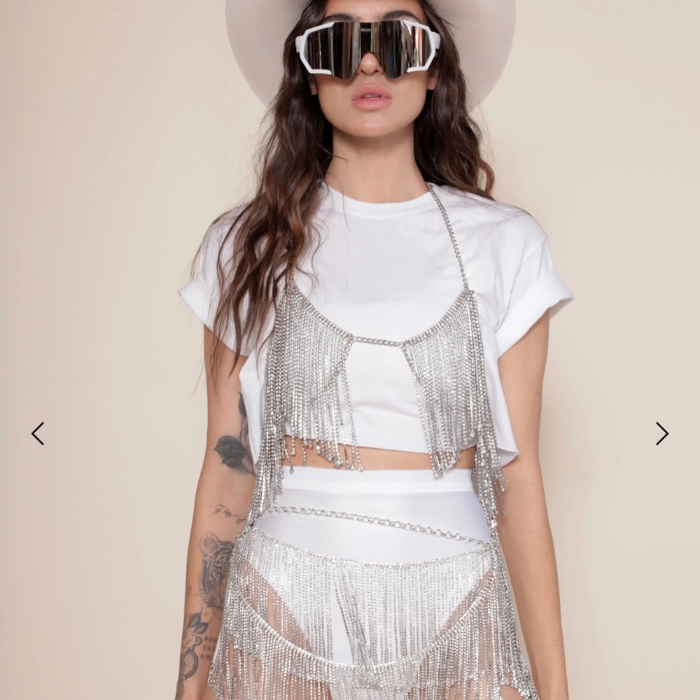 EastnWest Dripping in sequins bra and skirt